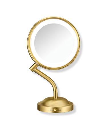 Conair 1X & 5X Maginification LED Brass Mirror