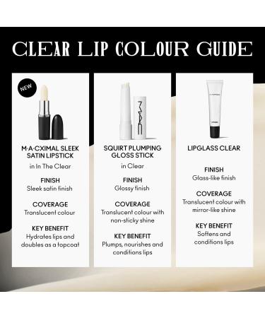 Discover MAC MÂ·AÂ·Cximal Sleek Satin Lipstick Colorless In The Clear (clear) - Elevate Your Style Instantly! - Buy Online on GoSupps.com