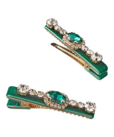 ScÃ¼nci Wicked Green Velvet-Wrapped Salon Clips With Stones 2 ct - Transform Your Style with the Best Innovation Today! - Buy Online on GoSupps.com