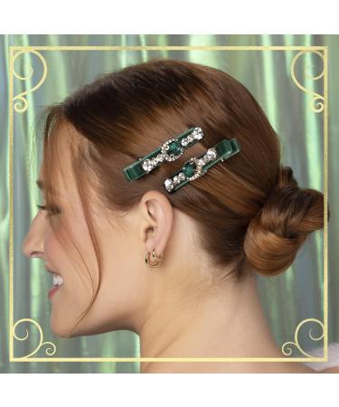 ScÃ¼nci Wicked Green Velvet-Wrapped Salon Clips With Stones 2 ct - Transform Your Style with the Best Innovation Today! - Buy Online on GoSupps.com