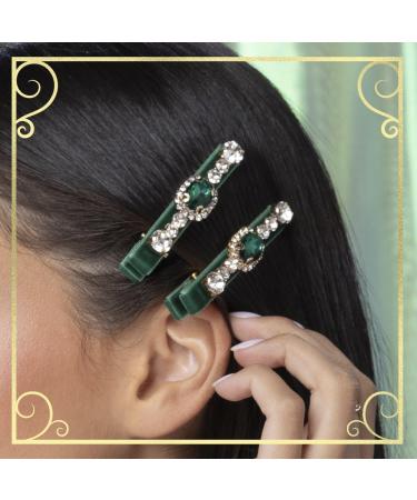 ScÃ¼nci Wicked Green Velvet-Wrapped Salon Clips With Stones 2 ct - Transform Your Style with the Best Innovation Today! - Buy Online on GoSupps.com