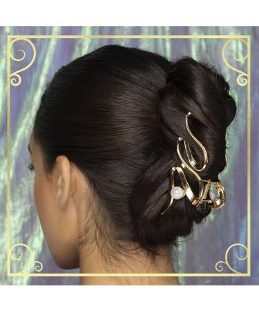 Discover ScÃ¼nci Wicked Glinda Gold W/Pearl Wavy Metal Claw Clip - Elevate Your Style Instantly! - Buy Online on GoSupps.com