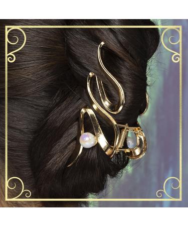 Discover ScÃ¼nci Wicked Glinda Gold W/Pearl Wavy Metal Claw Clip - Elevate Your Style Instantly! - Buy Online on GoSupps.com