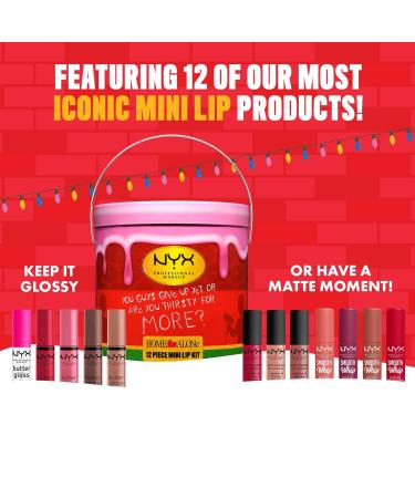 NYX Professional Makeup Limited Edition Home Alone 12 Piece Mini Lip Drum Holiday Gift - Transform Your Style with the Best Innovation Today! - Buy Online on GoSupps.com