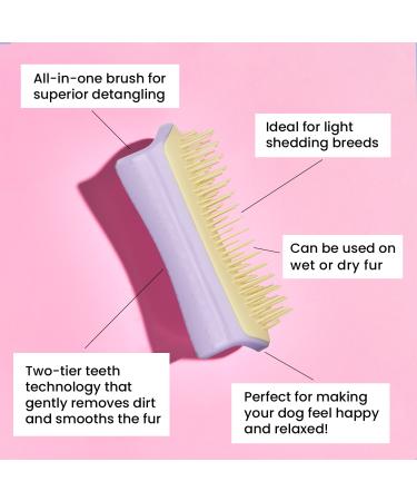 Tangle Teezer Small Detangling Dog Grooming Brush Lilac/Yellow - Transform Your Style with the Best Innovation Today! - Buy Online on GoSupps.com