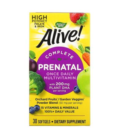 Nature's Way Alive! Complete Prenatal Once Daily Multivitamin 30 Softgels