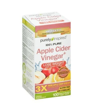 Purely Inspired Apple Cider Vinegar+ | 100 Easy-Swallow Veggie Tablets for Digestive Health - Buy Online on GoSupps.com