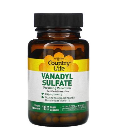 Country Life Vanadyl Sulfate 180 Vegan Capsules