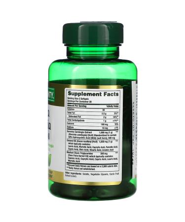 Nature's Bounty Garcinia Cambogia & Coconut Oil 60 Softgels - Enhance Wellness & Weight Management - Buy Online on GoSupps.com