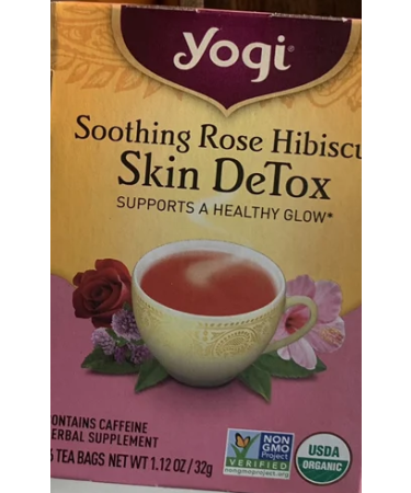 Yogi Tea Skin DeTox Soothing Rose Hibiscus 16 Tea Bags 1.12 oz (32 g)