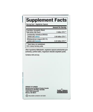 Natural Factors Calm Biotic - 3 Billion CFU Probiotic 30 Veggie Capsules - Buy Online on GoSupps.com