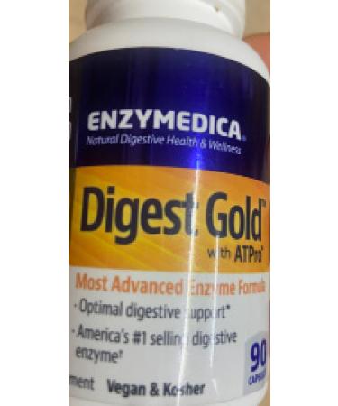 Digest Gold + ATPro, Maximum Strength Enzyme Formula, Prevents Bloating and Gas, 14 Key Enzymes Including Amylase, Protease, Lipase and Lactase, 90 Capsules (FFP) 90 Count (Pack of 1) Frustration-Free Packaging
