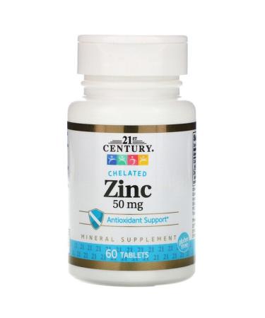 21st Century Zinc  Chelated 50 mg 60 Tablets