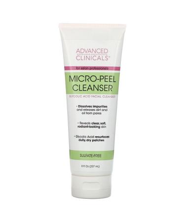 Advanced Clinicals Micro-Peel Cleanser Glycolic Acid Facial Cleanser 8 fl oz (237 ml)