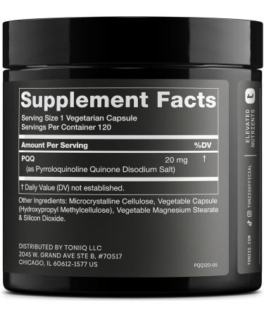 Highly Purified 99%+ PQQ Capsules - 120ct, 20mg Concentrated Formula - Buy Online on GoSupps.com