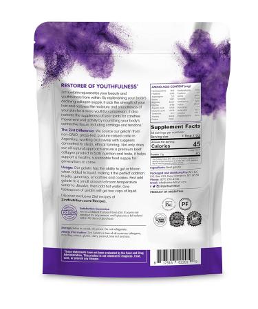 Zint Premium Beef Gelatin Powder - 16 oz Protein Thickener for Recipes - Buy Online on GoSupps.com