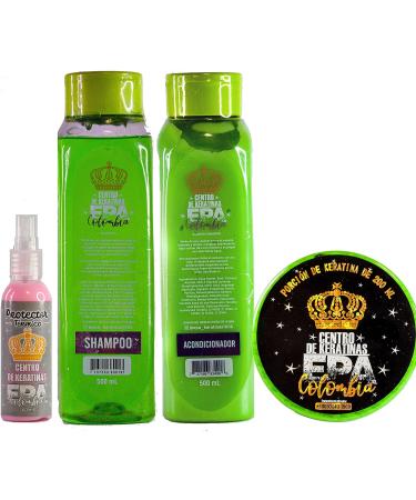 EPA COLOMBIA KERATINA Minicombo Set - Shampoo, Conditioner, Brush, 200ML Keratin + Thermal Protector Spray - All Hair Types - Buy Online on GoSupps.com