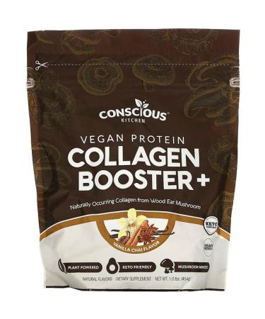 Conscious Kitchen Vegan Protein Collagen Booster+ Vanilla Chai 1.0 lbs (454 g)
