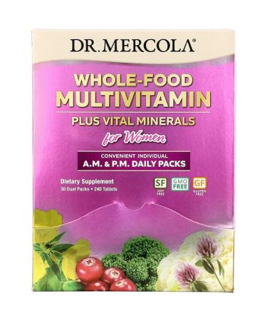 Dr. Mercola Whole-Food Multivitamin Plus Vital Minerals for Women A.M. & P.M. Daily Packs 30 Dual Packs