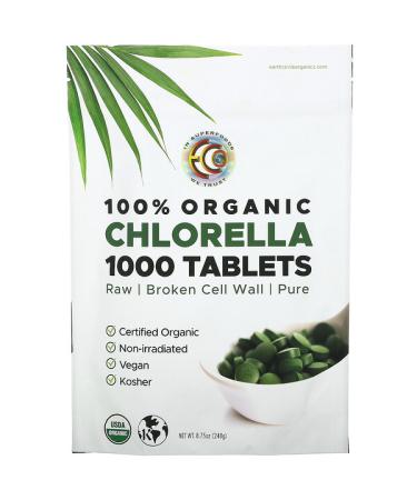 Earth Circle Organics 100% Organic Chlorella Tablets 1000 Tablets 8.75 oz (248 g)