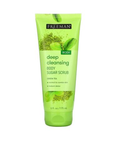 Freeman Beauty Deep Cleansing Body Sugar Scrub Green Tea 6 fl oz (175 ml)