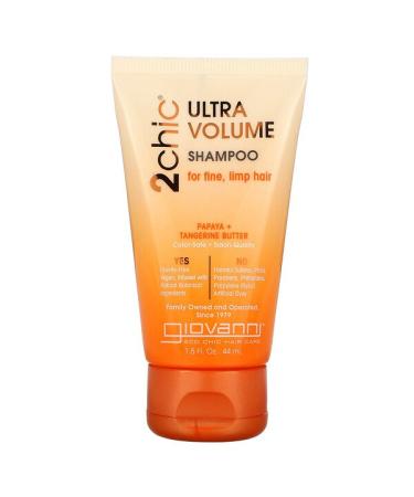 Giovanni 2chic Ultra-Volume Shampoo For Fine Limp Hair Papaya + Tangerine Butter 1.5 fl oz (44 ml)