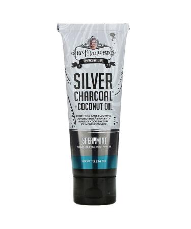 My Magic Mud Silver Charcoal + Coconut Oil Teeth Whitening Fluoride-Free Toothpaste Spearmint 4 oz (113 g)