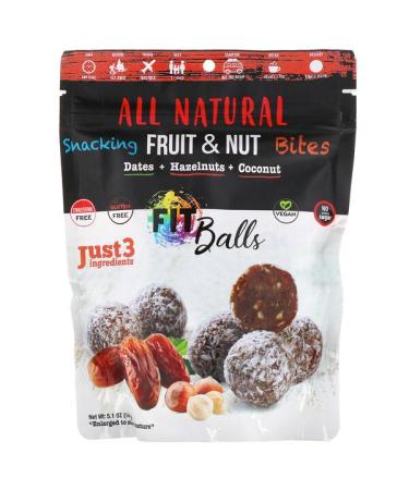Nature's Wild Organic All Natural Snacking Fruit & Nut Bites Fit Balls Dates + Hazelnuts + Coconut 5.1 oz (144 g)