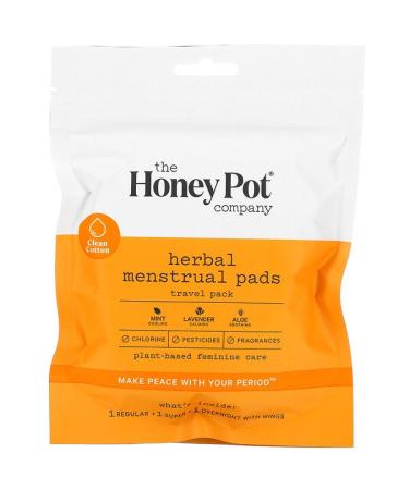 The Honey Pot Company Herbal Menstrual Pads Travel Pack 3 Count