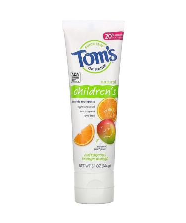 Tom's of Maine Natural Children's Fluoride Toothpaste Outrageous Orange Mango 5.1 oz (144 g)