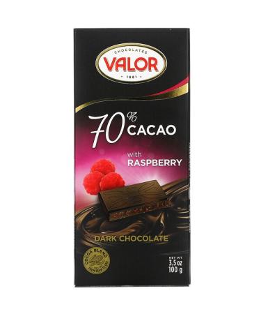 Valor Dark Chocolate 70% Cacao with Raspberry 3.5 oz (100 g)
