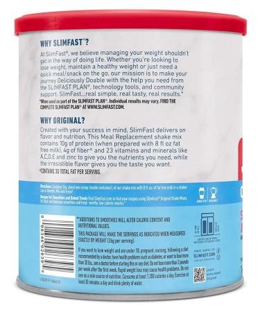 SlimFast Original Strawberries & Cream Shake Mix - 10g Protein, 14 Servings (Pack of 3) - Buy Online on GoSupps.com