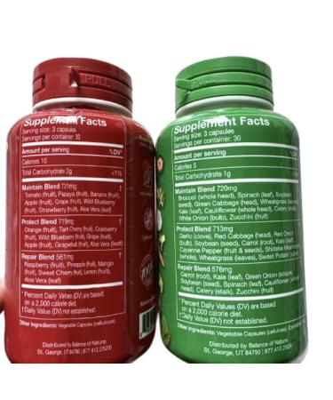 Organic Whole Food Supplement - 90 Fruit & 90 Veggie Capsules - Buy Online on GoSupps.com