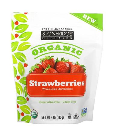 Stoneridge Orchards Organic Whole Dried Strawberries 4 oz (113 g)