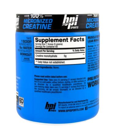 Buy BPI Sports Micronized Creatine Unflavored 10.58 oz - Limited Edition for Peak Performance - Buy Online on GoSupps.com
