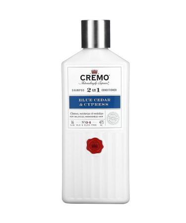 Cremo 2 In 1 Shampoo Conditioner No. 04 Blue Cedar & Cypress 16 fl oz (473 ml)