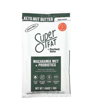 SuperFat Keto Nut Butter Macadamia MCT + Probiotics 1.06 oz (30 g)