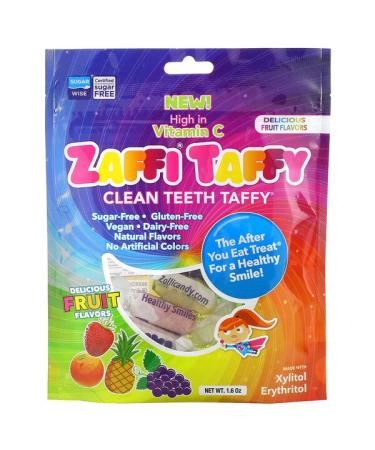 Zollipops Zaffi Taffy Clean Teeth Taffy Delicious Fruit Flavors 1.6 oz