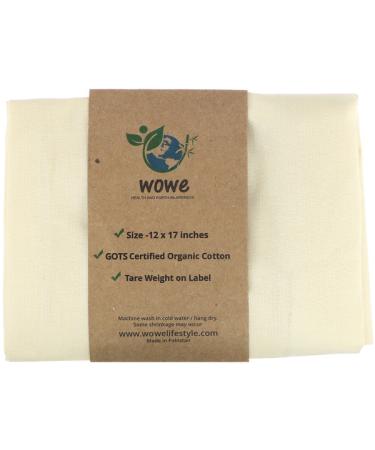 Wowe Certified Organic Cotton Muslin Bag 1 Bag 12 in x17 in