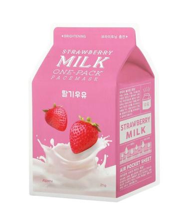 A'Pieu Strawberry Milk One-Pack Beauty Face Mask Brightening 1 Sheet 21 g