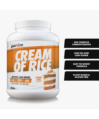 Per4m Cream Of Rice | 66 Servings | High Carbohydrate Cream Of Rice | Breakfast Replacement | Low Sugar Gym Supplements 2kg (Carrot Cake) - Buy Online on GoSupps.com