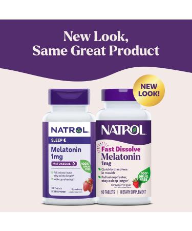 Buy Natrol Melatonin Fast Dissolve 1 mg Strawberry - 90 Tablets for Better Sleep - Buy Online on GoSupps.com