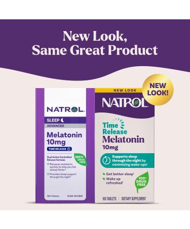 Natrol Melatonin Advanced Sleep 10mg - 100 Time Release Tablets for Better Sleep - Buy Online on GoSupps.com