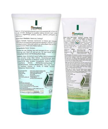 Himalaya Since 1930 Purifying Facial Cleanser and Mask Neem Turmeric Paraben Free Normal and Oily Skin - Buy Online on GoSupps.com