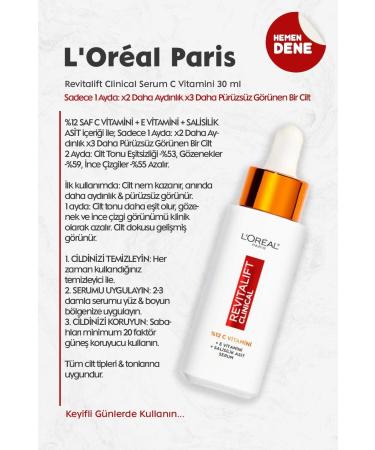L'Oreal Paris Loreal Paris Revitalift Clinical Serum Vitamin C 30 ml - Buy Online on GoSupps.com