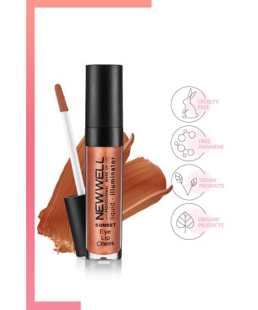 New Well Liquid Illuminator Brightening Blush 3 In 1 - Sunset - Buy Online on GoSupps.com