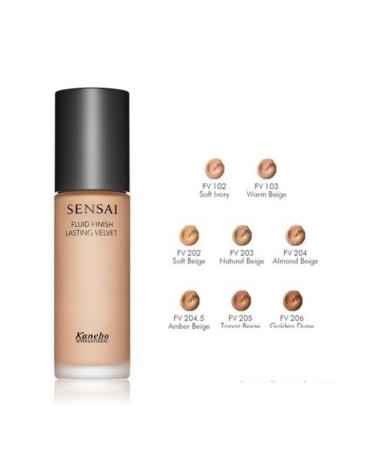 Sensai Fluid Finish Lasting Velvet Foundation Fv205 Topaz Beige30ml - Buy Online on GoSupps.com
