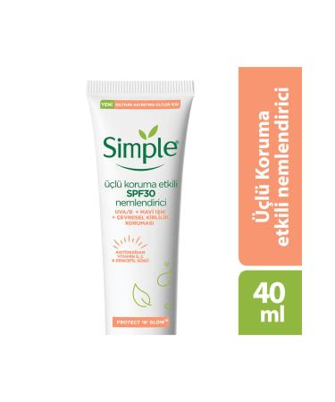 Simple Protect And Glow Spf 30 Moisturizing Cream 40 Ml - Buy Online on GoSupps.com