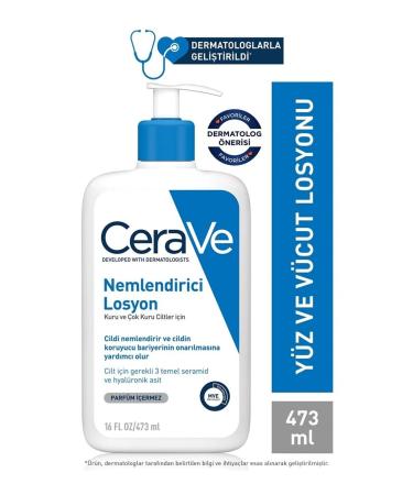 CeraVe Face and Body Moisturizing Lotion with Ceramide and Hyaluronic Acid for Dry Skin 473 / ml. - Buy Online on GoSupps.com