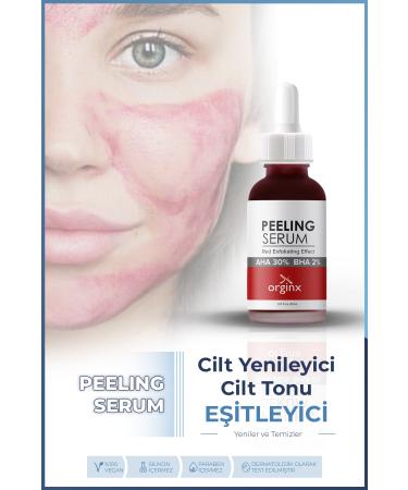 Orginx Aha & Bha Revitalizing & Skin Tone Equalizing Red Peeling Skin Serum 30 ml (AHA 30% BHA 2%)
